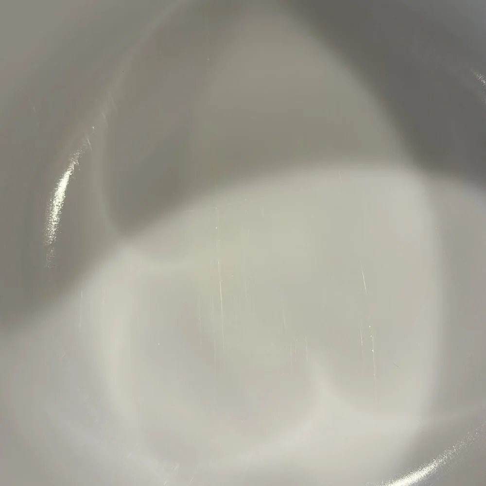 Vtg GlassBake 9 Made for Sunbeam White Glass Mixing Bowl 9” x 4 1/2” pour spout
